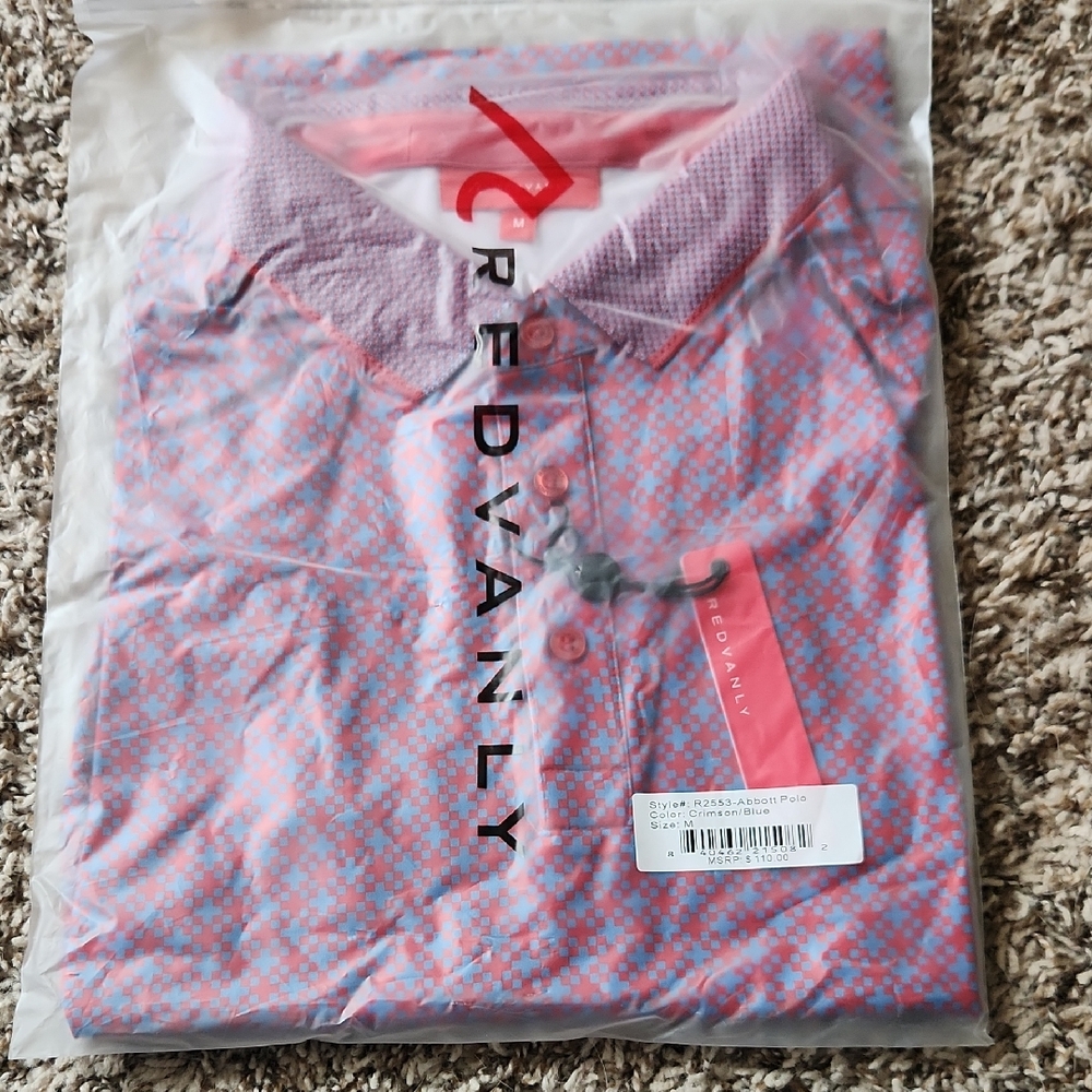 Redvanly Pink and Blue Men's Polo Shirt